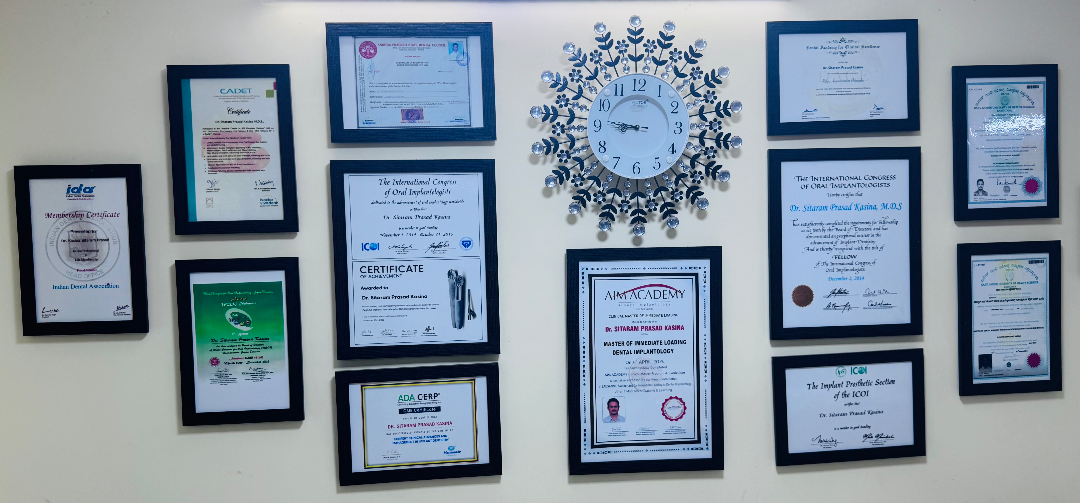 certificates of dentist Sitaram prasad kasina Eluru